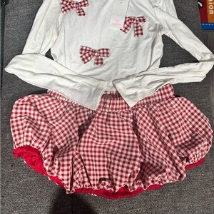 Red and White Checkered Skirt